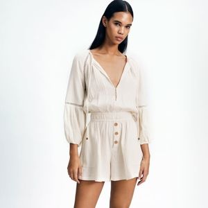 Zara Lace Insert Rustic Jumpsuit